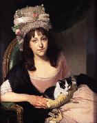 Portrait of Sophia Dumergue holding a cat  Johann Zoffany